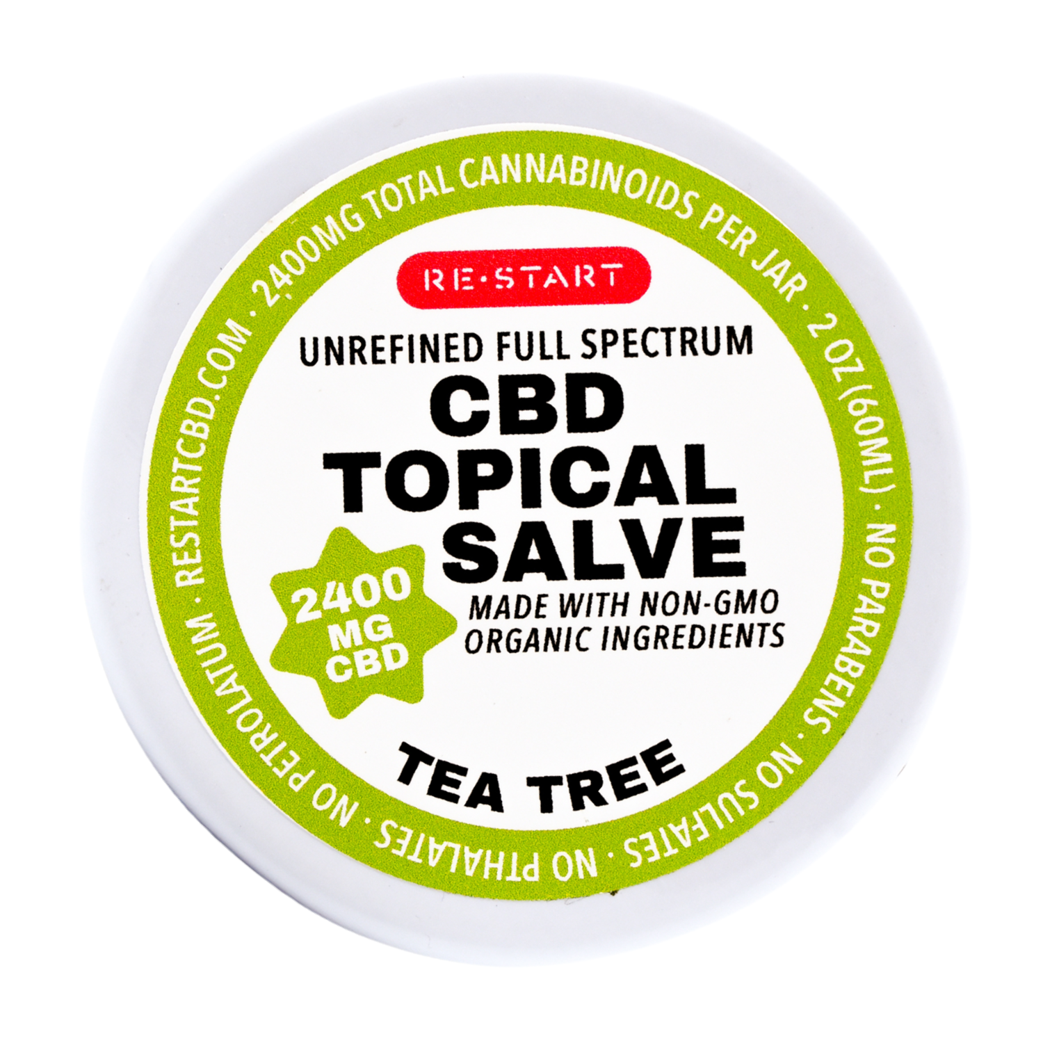 Raw Full Spectrum CBD Salve 2400MG - Tea Tree